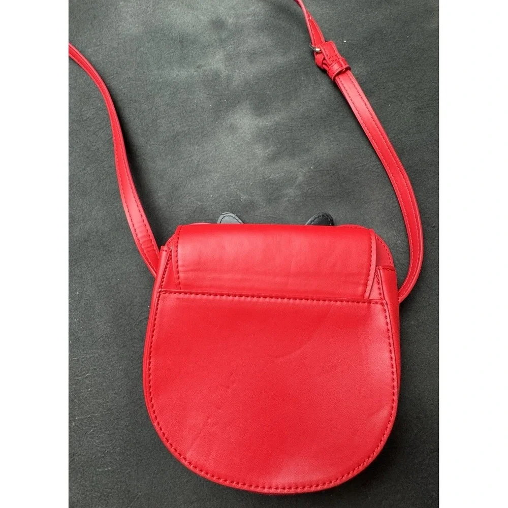 Disney Parks Minnie Mouse Icon Red Crossbody Bag Black Bow Adjustable Strap - Picture 4 of 11